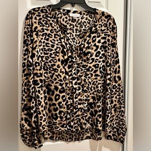 Calvin Klein Leopard Print Blouse - I’ve XL, FITS LIKE A MEDIUM/LARGE